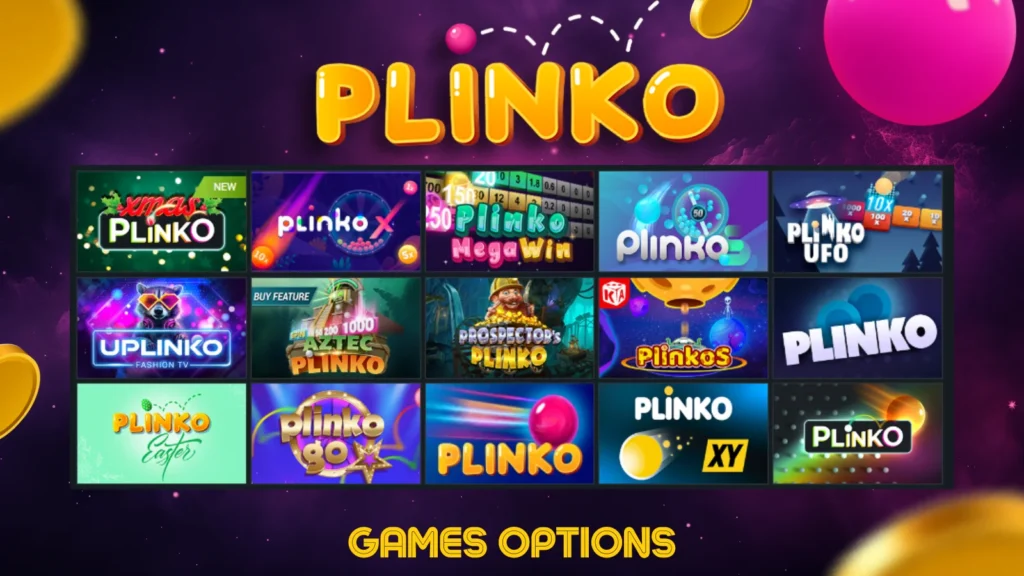 Plinko kazino spēles iespējas.